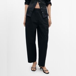 MANGO Women's Paper Bag Cotton Pants